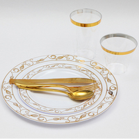 Assiettes en plastique pour mariage et fête de 10,25 pouces, design personnalisé à motif floral, assiettes de présentation en plastique