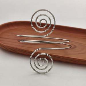 Nuevo Diseño de Joyería de Moda, Brazalete Abierto de Aleación para la Parte Superior del Brazo, Brazalete Espiral de Metal, Chapado en Oro/Oro Rosa/Plata para Mujer - Product Image 4