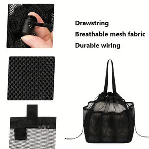 Custom LOGO Large Portable Foldable Polyester Mesh Shower Caddy Drawstring College Dorm Essentials University Student <b>Boys</b> Girls - Product Image 3