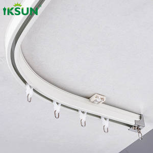 Cintrage manuel Iksun flexible monté au plafond en forme de L rail de rideau coulissant pour baie vitrée - Product Image 3