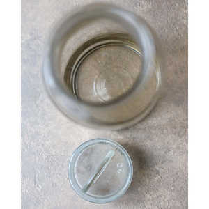 Mirellas Pair of Glass Apothecary <b>Jars</b> Black Plastic Screw Cap 500ml Capacity Bamboo Base Pills Candles <b>Label</b> Surface Handling - Product Image 3