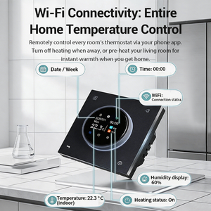Thermostat numérique intelligent M8 avec protection contre la surchauffe, verrouillage enfant, programmation hebdomadaire pour chaudière à <span class=keywords><strong>eau</strong></span> - Product Image 3