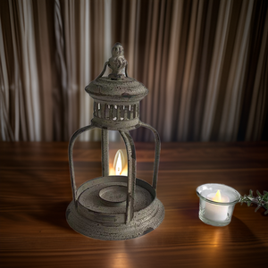 Cổ pháp Nước Kim Loại mộc mạc cổ điển sắt đèn lồng trang trí nội thất người giữ ngọn nến - Product Image 4