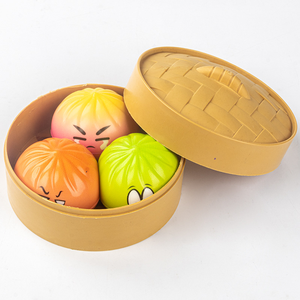 Cartoon Expression Soup Bun Squishy Slow Rebound Stress Relief Kids Toy Ombre Squishy Dumpling Blind <b>Pack</b> Cute <b>Fidget</b> Toy - Product Image 5