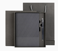 Ensemble cadeau de carnet en cuir souple pour bureau d'entreprise avec logo personnalisé et boîte à rabat