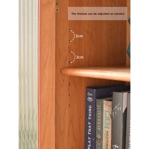 Nordico-legno di ciliegio in stile giapponese semplice armadietto di stoccaggio in legno massiccio libreria di vetro pavimento-Standing mobili per la casa libreria - Product Image 2