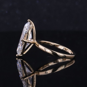 Starsgem Luxury <b>Diamond</b> <b>Ring</b> 18K Solid Gold Marquise Cut Lab Grown <b>Diamond</b> Engagement Solitaire <b>Ring</b> - Product Image 3