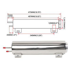 Tanque de radiador de acero inoxidable de 475 mm x 75 mm para modificación y mejora de automóviles - Product Image 1