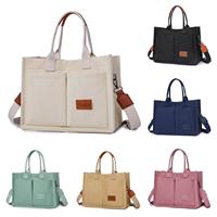 Sac fourre-tout multifonctionnel en toile pour ordinateur portable Sac à main pour dames Compartiments Sac à main Sacs à bandoulière Poches Cartables Sacs