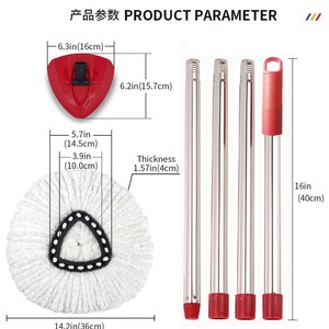 Fileté 4 Section <span class=keywords><strong>Balai</strong></span> Poignée Vadrouilles Nettoyage Sol Spin Rod Mop 360 Turbo Microfibre Mop Set pour V Ileda O-Cedar Easy Wring - Product Image 2