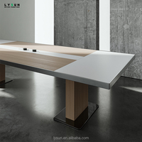 Table de conférence modulaire extensible moderne en bois MFC, durable, écologique et personnalisable pour bureau et télétravail – Vente en gros