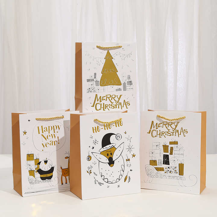 White Card Christmas gift bags can be customized for Christmas bag
