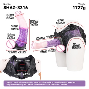 Strap on Long Horse <b>Dildo</b> Sheath Silicone Harness <b>Dildo</b> Panties Wearable Penis Sleeve Adult Sex Toy for Men Reusable Condom - Product Image 6