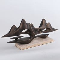 Sculpture en résine bronze antique, art abstrait de montagne, ornement de bureau, artisanat, décoration de luxe pour la maison, décoration d'hôtel, directement de l'usine