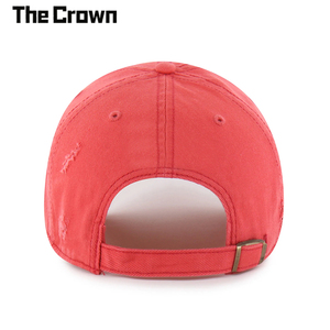 Gorra de Béisbol Personalizada al por Mayor de Alta Calidad, Estilo Desgastado, 6 Paneles, Sarga de Algodón, Bordado Plano, Roja Lavada, Ajustable, Unisex - Product Image 2
