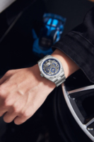 HANBORO Montre mécanique sport entièrement automatique pour homme en alliage étanche lumineux en acier inoxydable avec cadran en verre et pointeur de fenêtre