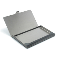 Vente en gros bon marché Publicité minimaliste Spécialité Cadeau Porte-cartes en acier inoxydable noir Porte-cartes de crédit Boîte de cartes de visite en métal