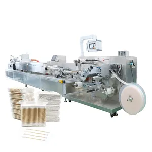 Full Automatic Cotton Swab Ear Bud Making Packing Automatic Alcohol Cleaning Machine Baby Cotton Bud Producing Machine