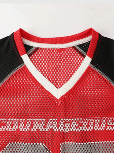 T-Shirt Sportiva Estiva da Uomo con Scollo a V, Inserti in Rete, Stampa Lettering, Traspirante e ad Asciugatura Rapida, Logo Personalizzabile - Product Image 4