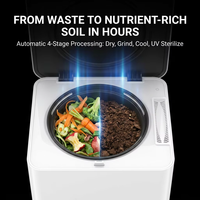 Machine à Composter les Déchets Alimentaires Électrique pour la Maison, Chambre de Broyage en Acier Inoxydable, Technologie Multigrind, Énergie Continue