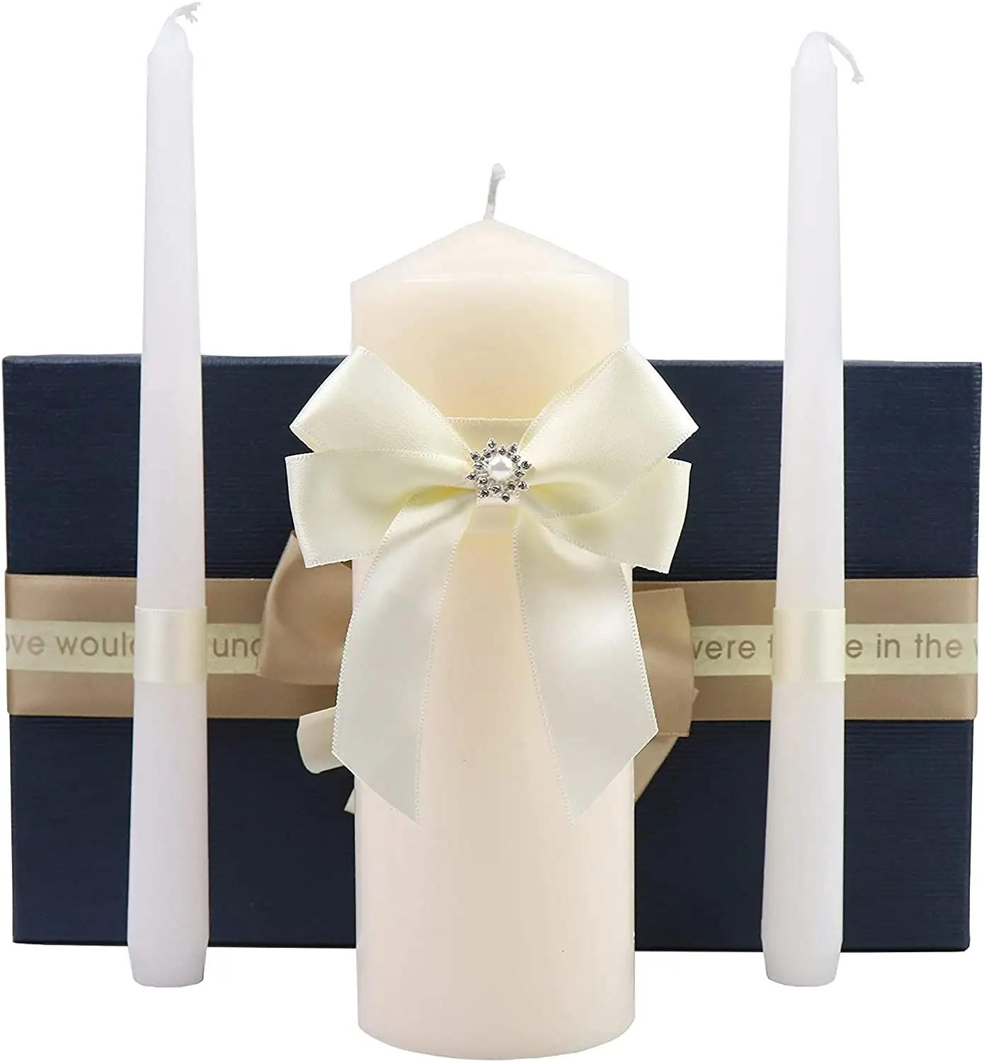 Luxury white Wedding Unity Candle Set with gift box For Home Party Festival Decor
