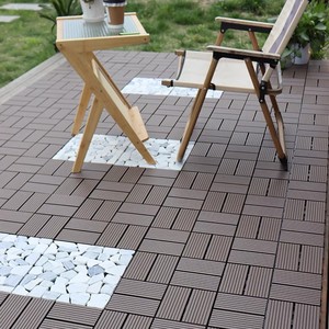 Diferentes Tipos de Baldosas de Madera Compuesta para Exteriores, Baldosas de WPC con Sistema de Enclavamiento, Baldosas Rectas con Diseño de Rayas - Product Image 6