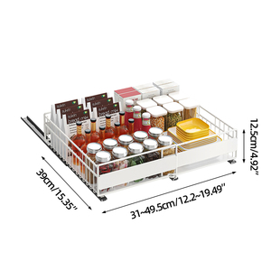 No Drilling Pull Out Cabinet Organizer Extendable Silent Sliding Storage <strong>Shelves</strong> <strong>Basket</strong> for Kitchen Pantry Organizer <strong>Basket</strong> - Product Image 6