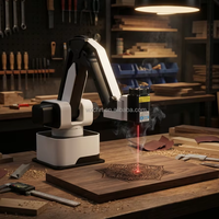 CHRT Rotrics DexArm Maker DIY 2500mW 4 axes Précision 0,05 mm Bras robotisé de gravure laser de bureau pour bois, cuir, acrylique, aluminium
