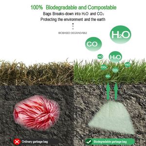 Custom Logo <b>Compostable</b> Pet Waste Bags 100%Biodegradable Reusable Dog Poop Bag 18 Rolls with Dispenser - Product Image 6