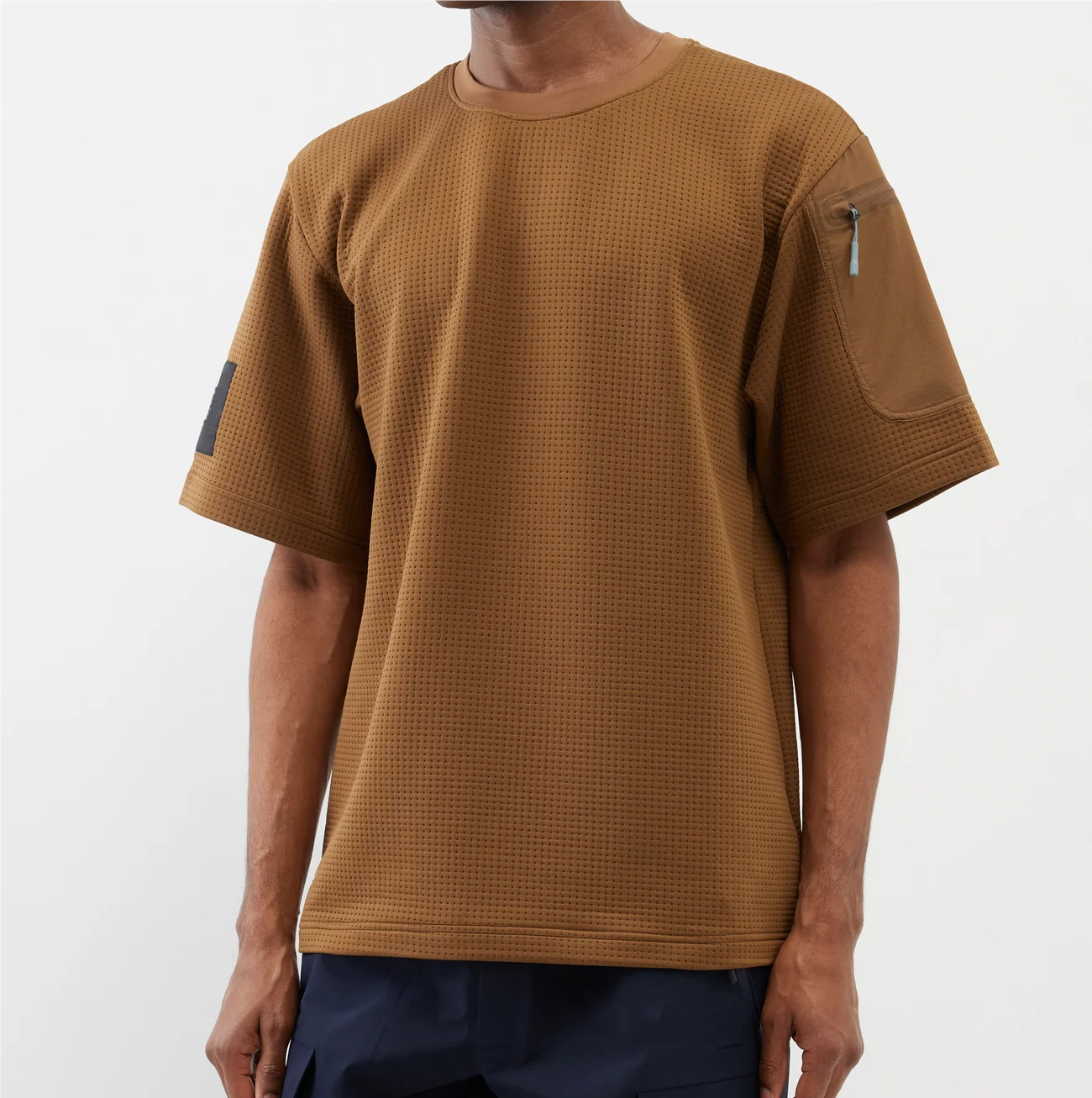 New Style Men's Streetwear Eco-Friendly Functional Moisture-wicking 300g T-shirt with Zip Pocket Oversized Heavyweight T-shirt