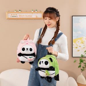 Sac à dos en peluche Panda en gros, nouveauté, sac à dos porte-bonheur pour enfants, dessin animé, coton, animal en peluche en forme de gourde pour enfants - Product Image 2