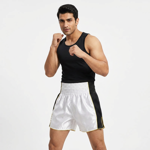 Custom Logo Men's Fighting Boxing Shorts for Men Wholesale Custom MMA Fighting Boxing Shorts Satin Silk Men's Muay Thai Shorts - Product Image 1