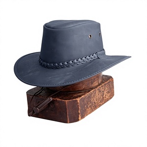 Chapeaux de cowboy en cuir véritable OEM ODM personnalisés, style équestre tendance, à large bord, unisexe, pour adultes, qualité supérieure, décontractés pour le voyage - Product Image 4