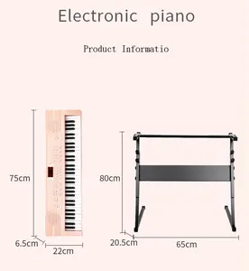 Clavier lumineux à 61 touches Fonction d'apprentissage Clavier électronique Instrument de piano électrique Clavier électronique de musique d'orgue à doigts