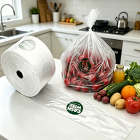 Op maat gemaakte bedrukte, hoogwaardige, voedselveilige, recyclebare PE-productenzakken met reliëf, rol voor het verpakken van fruit en groenten voor supermarkten