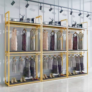 Support d'affichage en métal personnalisé pour boutique de vêtements moderne, boutique de vêtements pour filles, vêtements pour femmes, robe, soutien-gorge, talons hauts, sac à main - Product Image 5