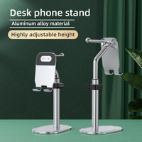 Support pour casque en aluminium avec support de téléphone réglable en angle, support de téléphone portable pour table