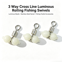 Émerillons de pêche lumineux à trois voies en forme de gourde avec perles phosphorescentes, attache en métal pour la pêche en mer