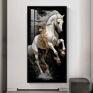 Lampe en porcelaine cristalline avec image de cheval blanc personnalisée, décoration murale pour hôtel, salon, chambre, entrée, couloir, LED - Product Image 2