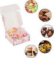 Boîte cadeau carrée en papier kraft rigide imprimé floral de luxe, emballage personnalisé vintage pour aliments et chewing-gum