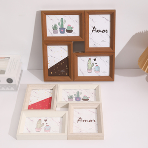 Nuovo arrivo 2 colori classici MDF Collage cornice per foto all'ingrosso di colore del legno in piedi appesa pareti Decorative Art Pic Frame - Product Image 2