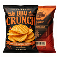 Sachets Doypack Métallisés Brillants Scellés au Dos pour l'Emballage de Chips, Sacs Alimentaires Imprimés Personnalisés Résistants à l'Humidité