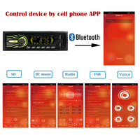 Récepteur stéréo FM/AM/USB/SD/FLAC/MP3/Aux-in avec 7 couleurs, lecteur multimédia numérique, sans contact, 1 Din, pour voiture