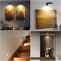 Lampe murale décorative sans fil à télécommande 1800 mAh, 3 couleurs changeantes, éclairage LED artistique, batterie rechargeable, éclairage pour tableaux