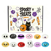 Boîte mystère Halloween Squishy 12 pièces, Calendrier de l'Avent en forme de boulette vapeur, fantôme et citrouille, Jouet anti-stress à rebond lent, 5 à 7 ans