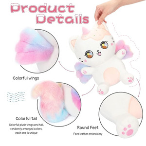 2024 nuovo stile colorato coda cartone animato unicorno con ali arcobaleno squisita peluche animale morbido per ragazzo ragazza unicorno roba - Product Image 2