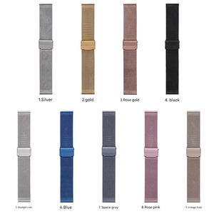 Correa de reloj Upro de malla milanesa de acero inoxidable de liberación rápida 06 con doble hebilla de seguridad ajustable para Apple Watch - Product Image 3