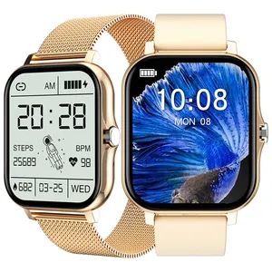 Reloj inteligente deportivo Y13, reloj inteligente de acero inoxidable, silicona, correas dobles, reloj inteligente Fitness Tracker, reloj inteligente Y13 cuadrado dorado