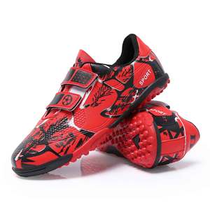 Chaussures de football pour enfants garçons, printemps, maille synthétique, semelle extérieure en caoutchouc, semelle intermédiaire en EVA, coupe basse, fermeture Velcro, crampons de sport - Product Image 5