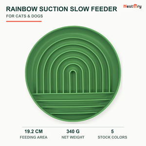 Wholesale Rainbow Suction Silicone Dogs <b>Cats</b> Slow <b>Feeder</b> Bowl Food Grade Pet Feeding Plate Anti-Gulping Anti-Choking Waterproof - Product Image 1